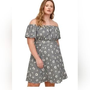 Torrid Checkered Daisy Print Mini Dress